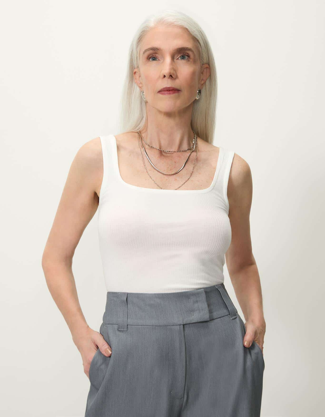 Regata Alça Larga Off White