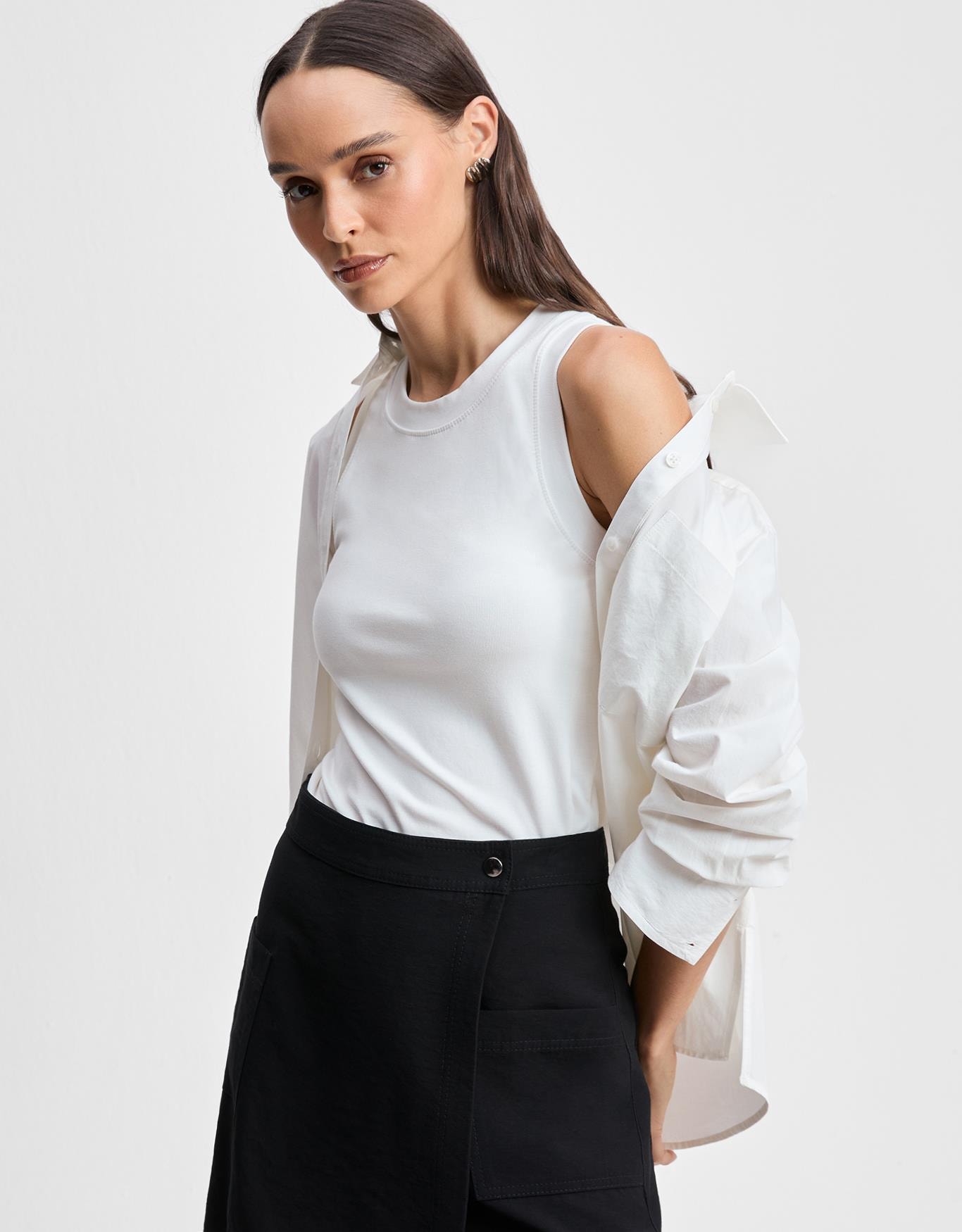 Regata Alça Larga Off White 360