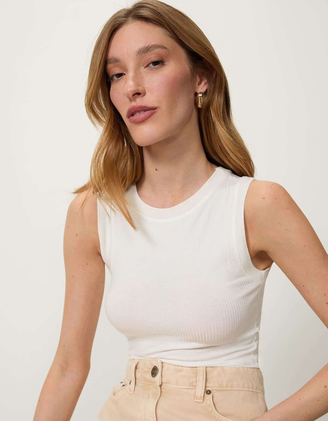 Regata Canelada Retilínea Off White