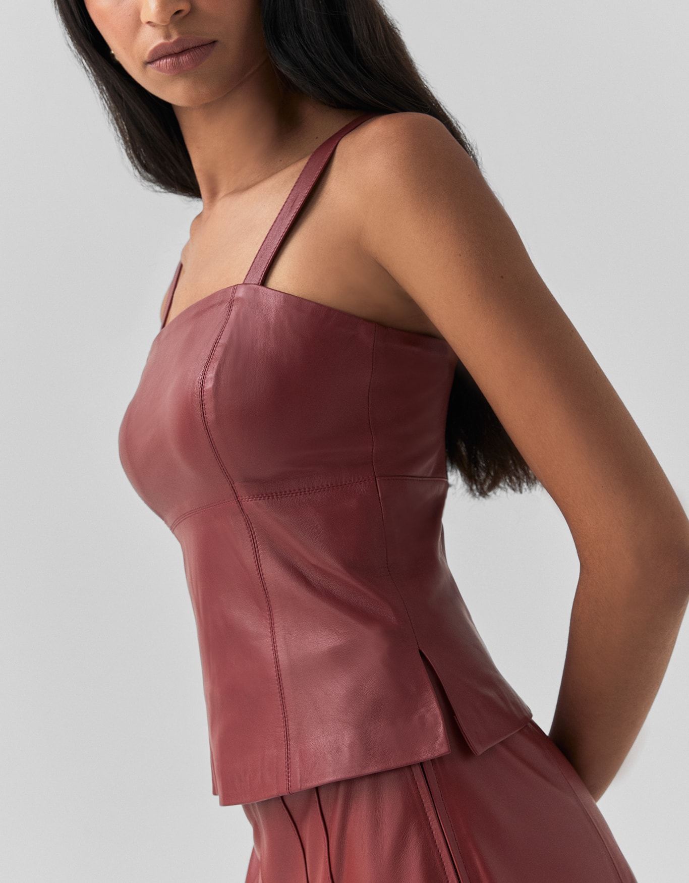 Regata Couro Vermelho Terra