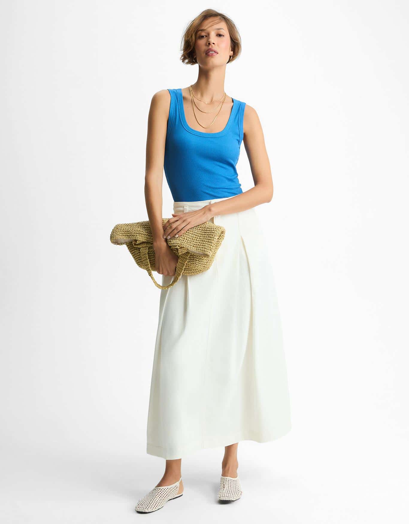 Regata Malha Decote Quadrado