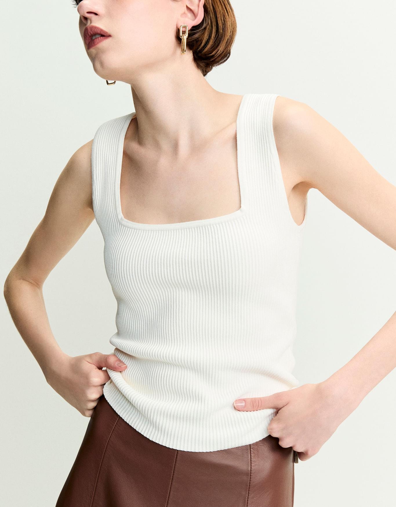 Regata Tricot Estruturada Off White