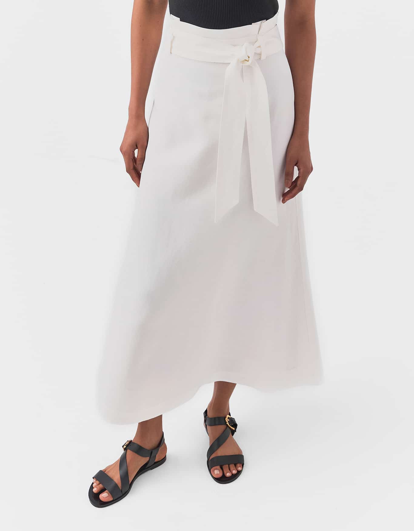 Saia Evasê Midi Pespontos