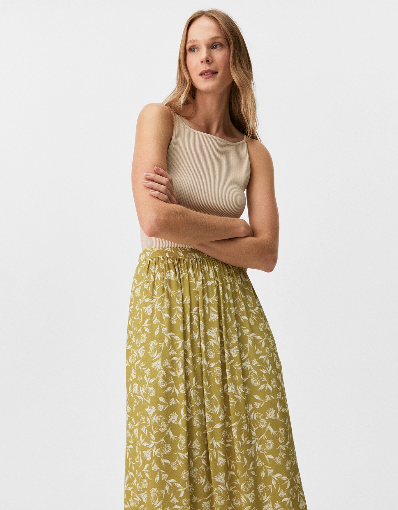 Saia  Floral Verde