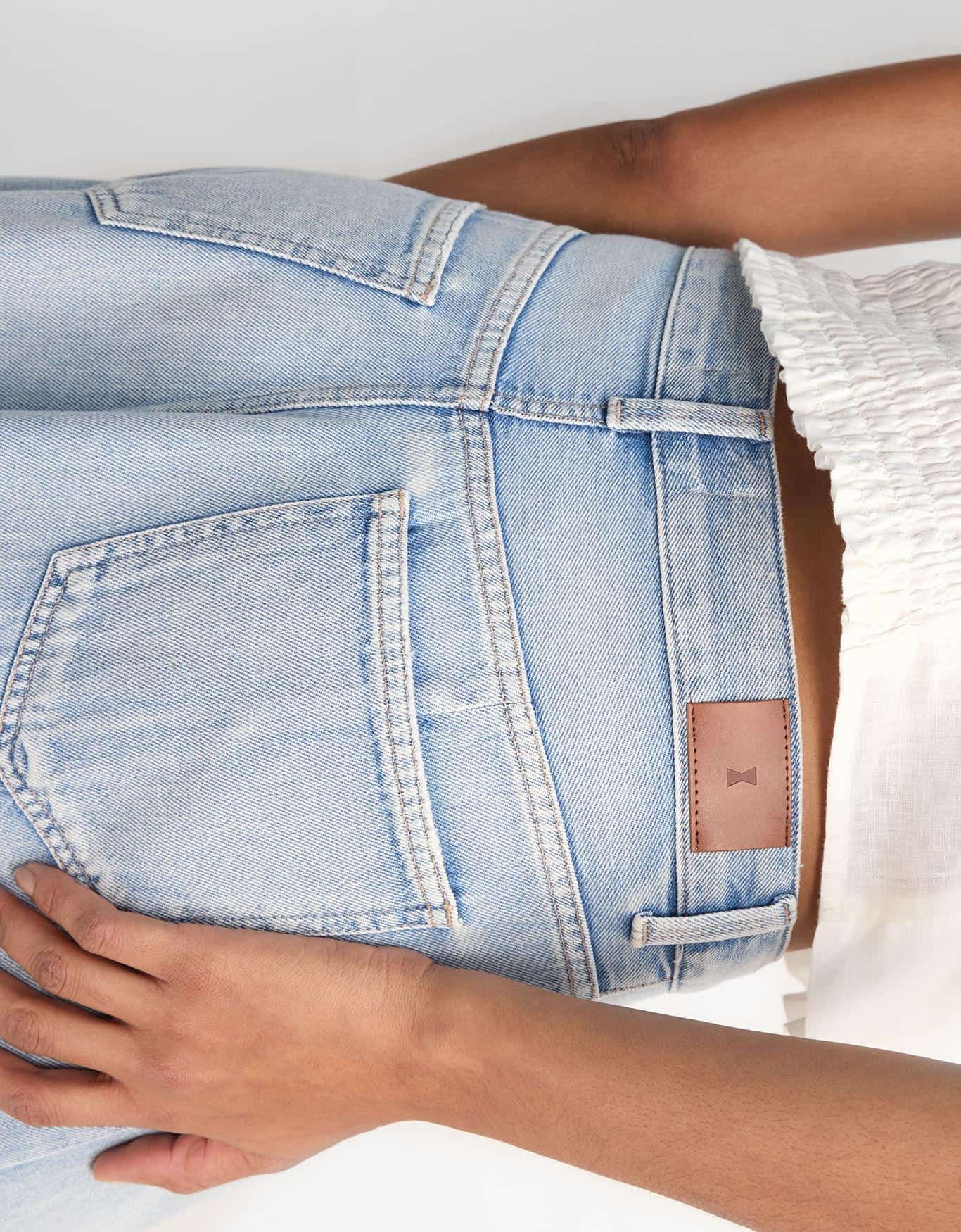 Saia Jeans Midi Recortes
