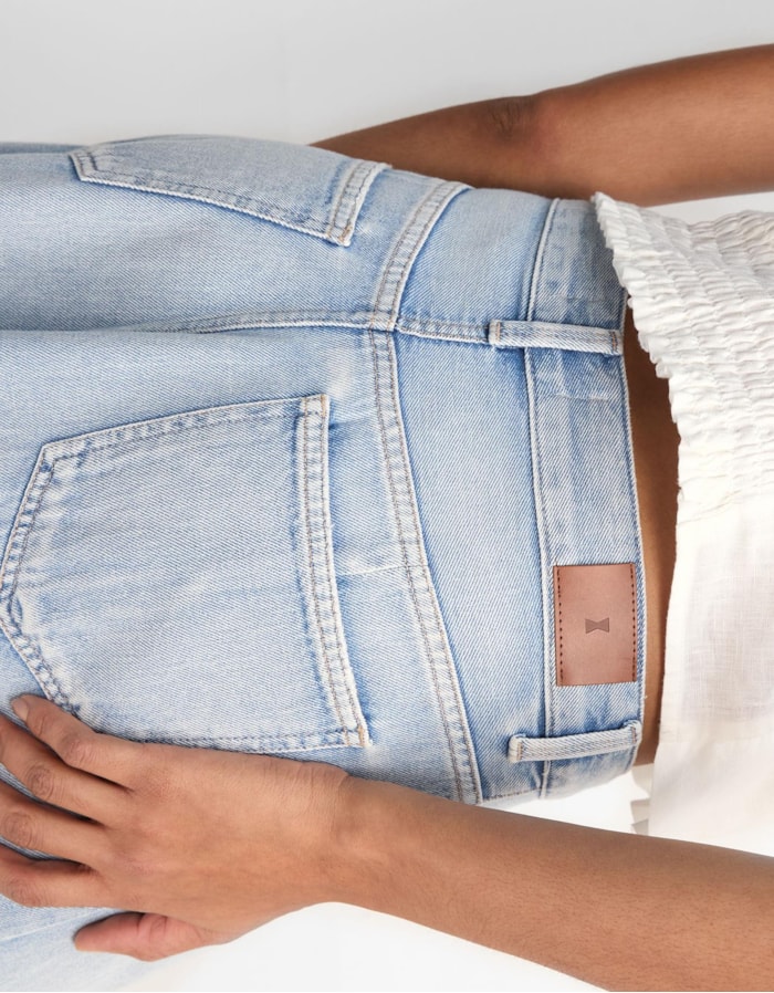 Saia Jeans Midi Recortes