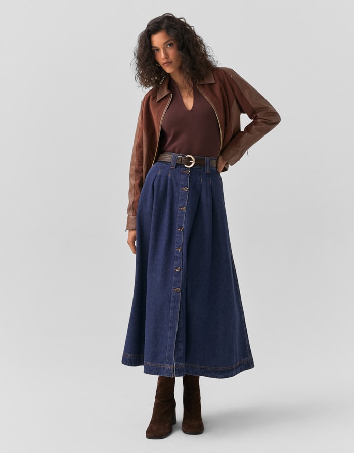 Shoulder — Saia Midi Botões