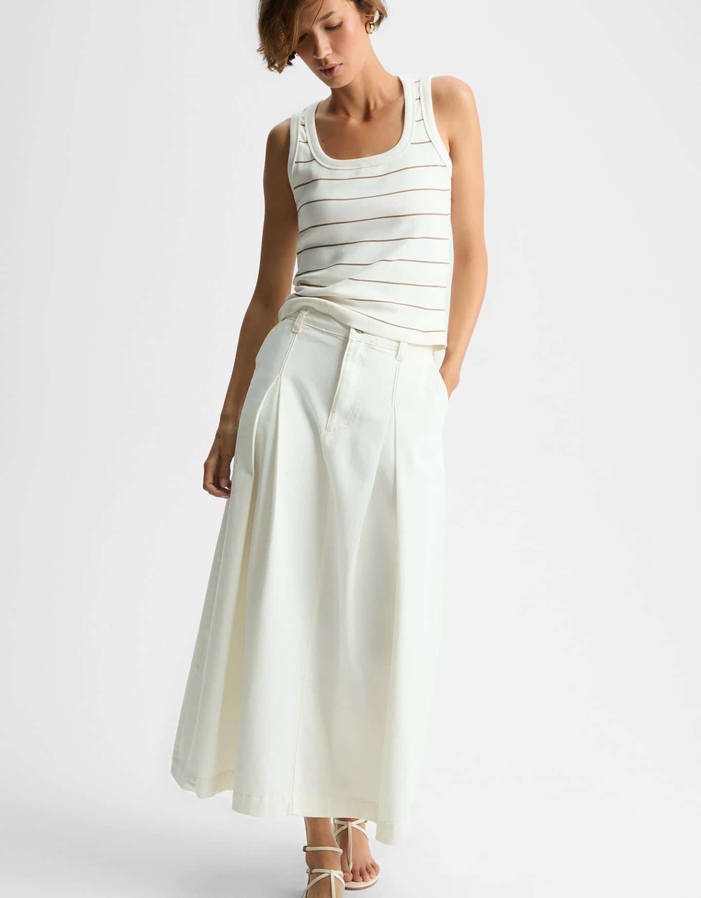 Saia Midi Com Pregas