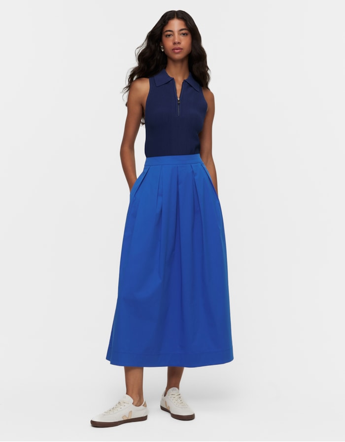 Shoulder — Saia Midi Evasê Pregas