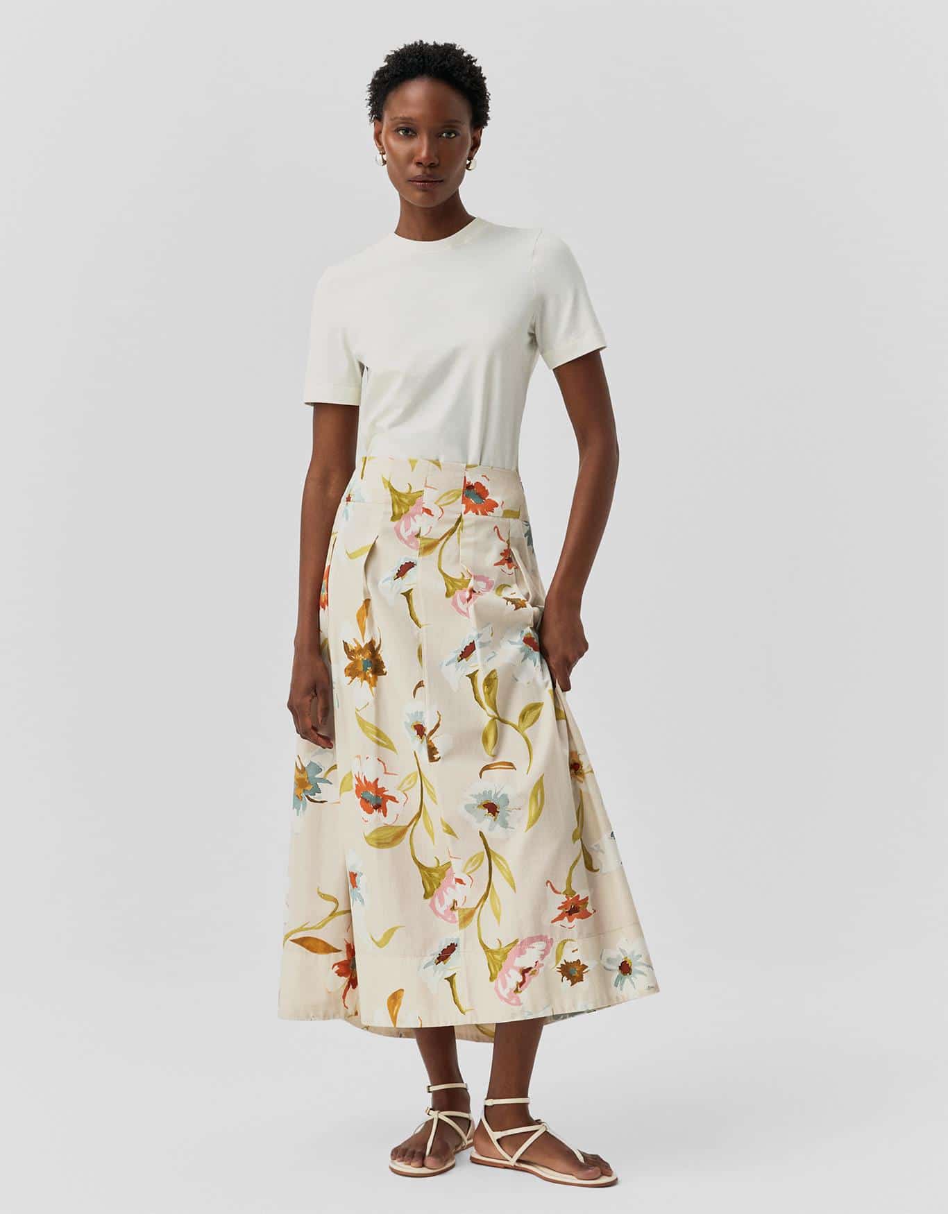 Saia Midi Floral Respiro