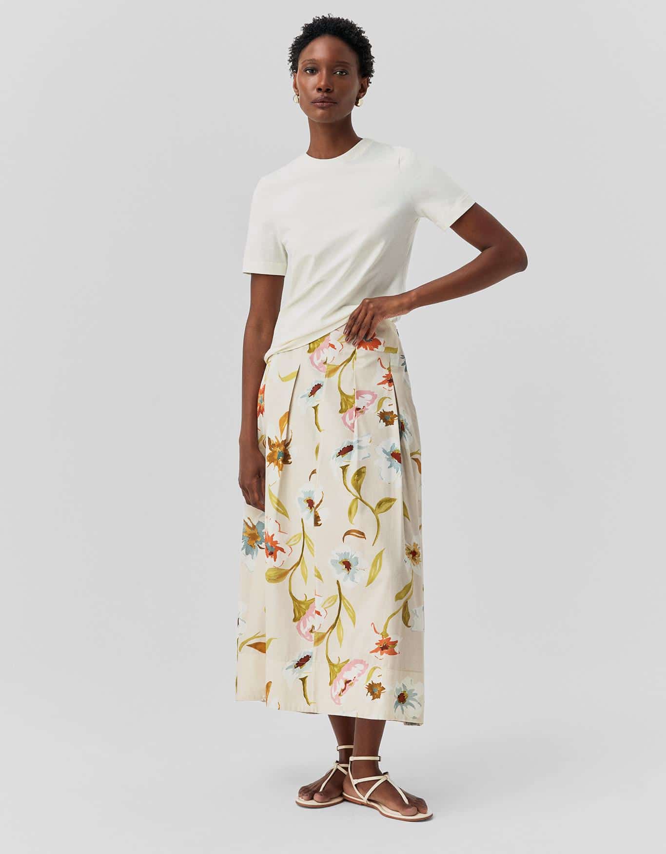 Saia Midi Floral Respiro