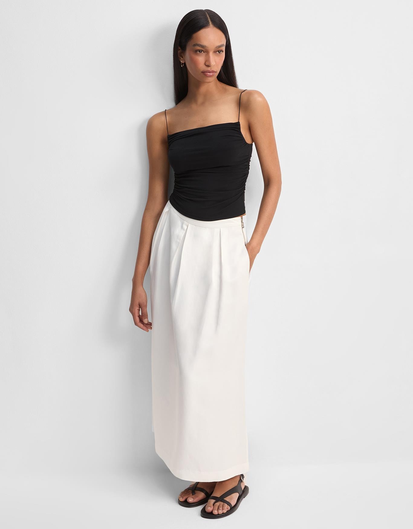 Saia Midi Pregas Off White