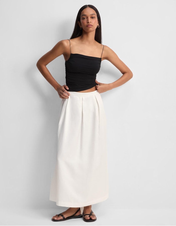 Shoulder — Saia Midi Pregas Off White