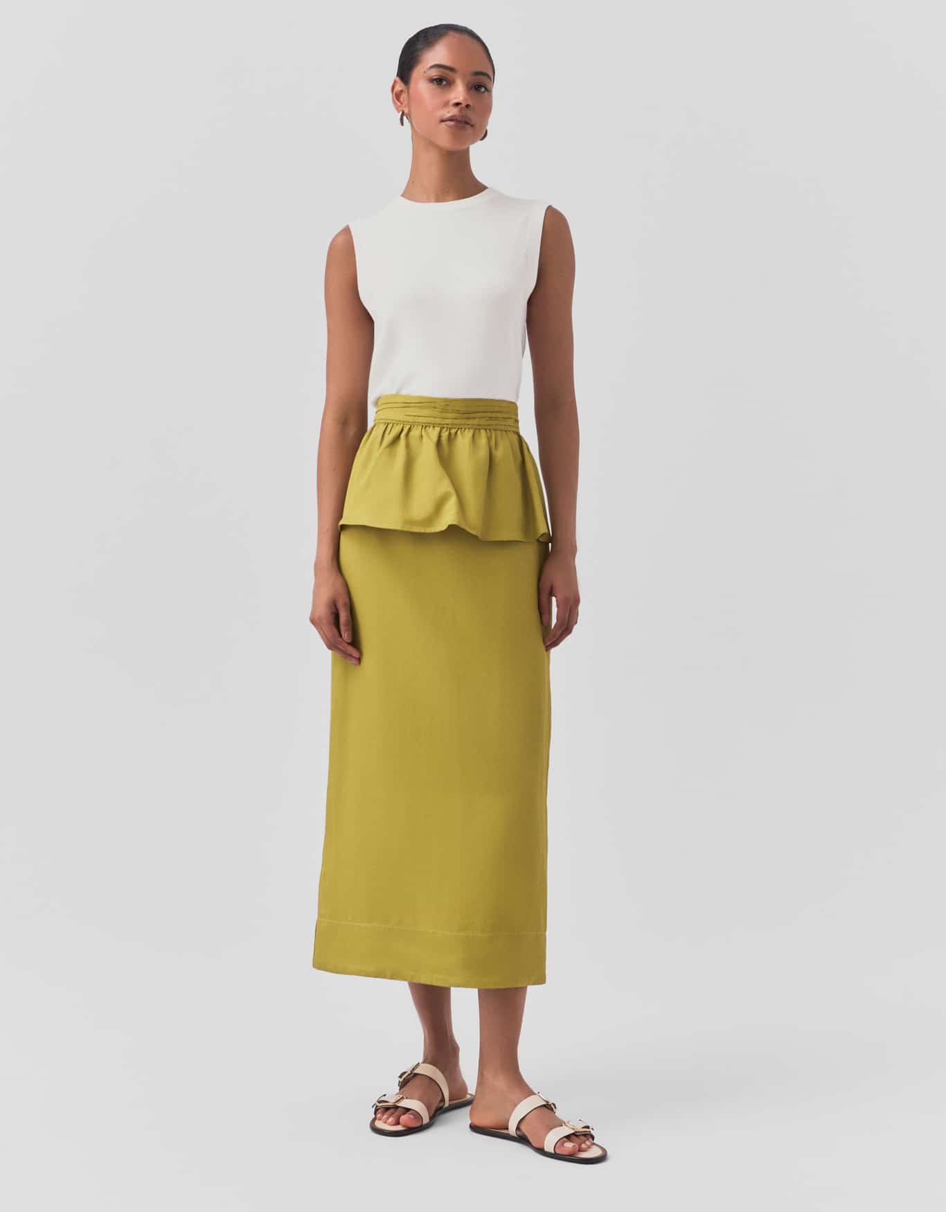 Saia Reta Peplum Removível