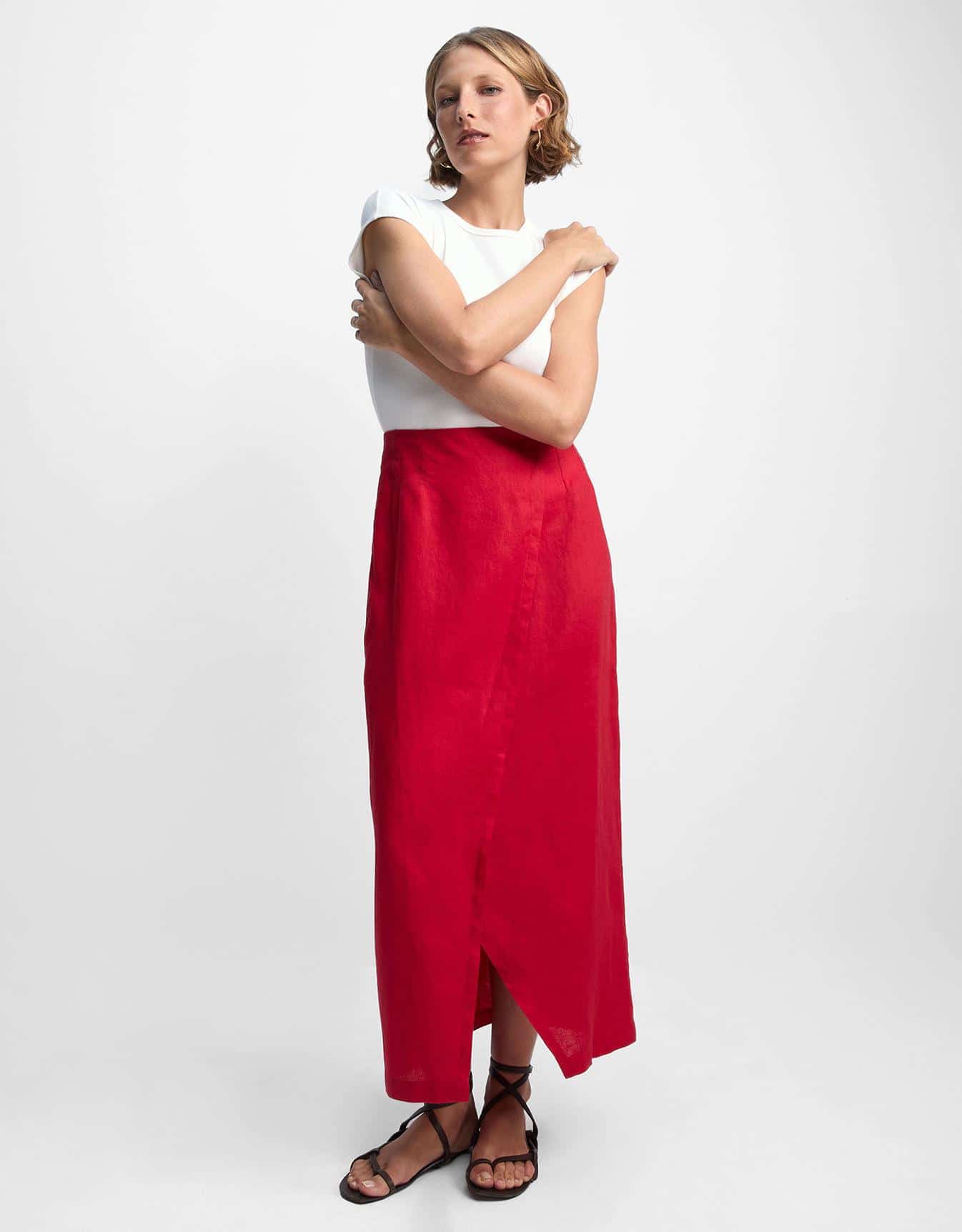 Saia Transpassada Linho