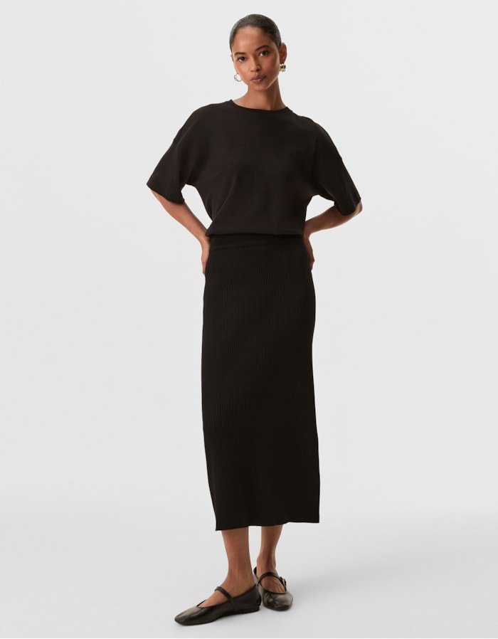 Shoulder — Saia Tricot Canelada Preto