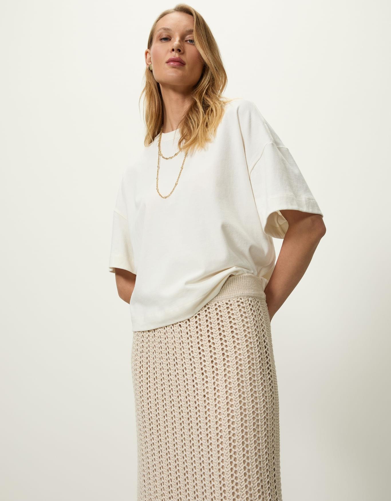Saia Tricot Midi Textura