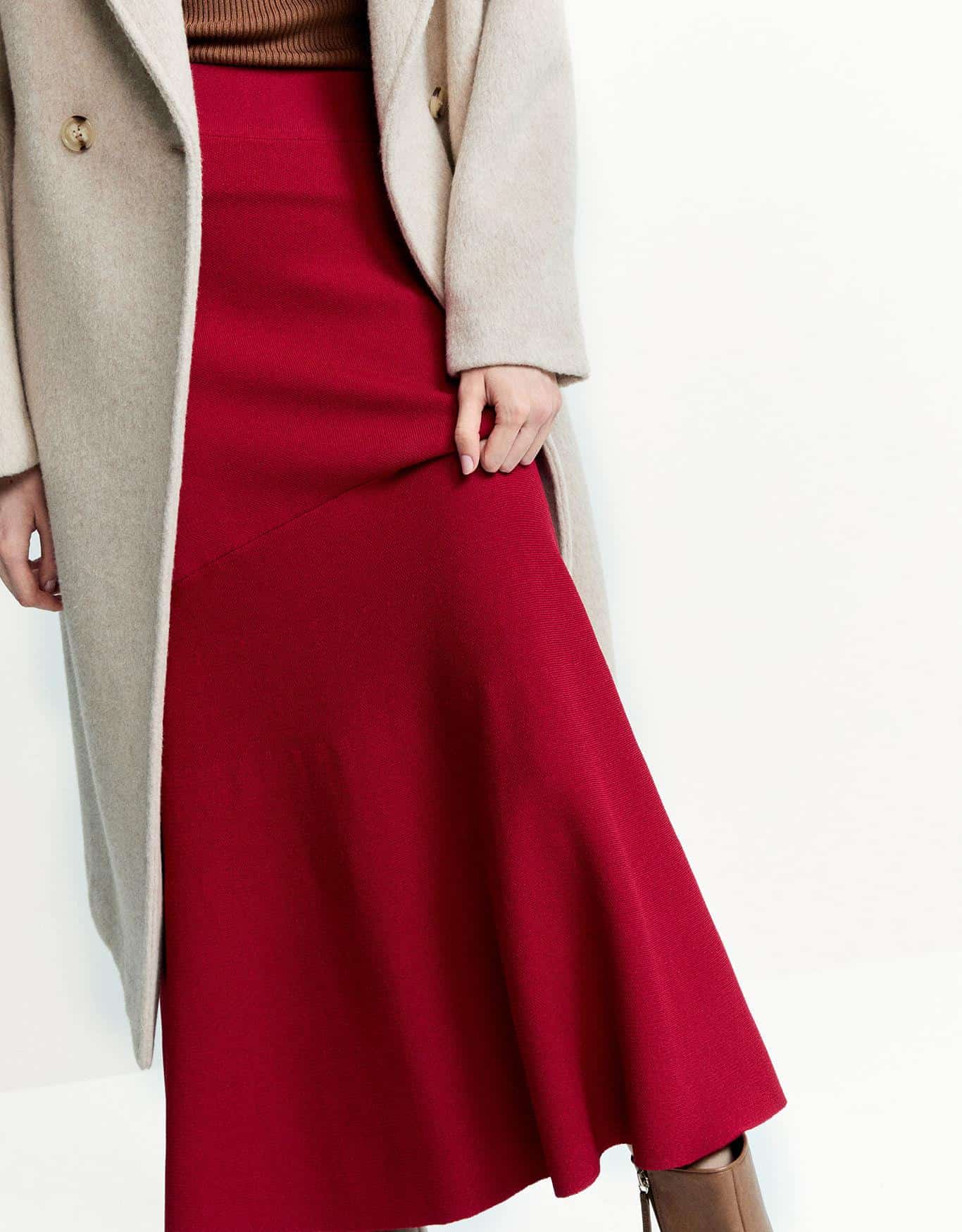 Saia Tricot Recorte Assimétrico