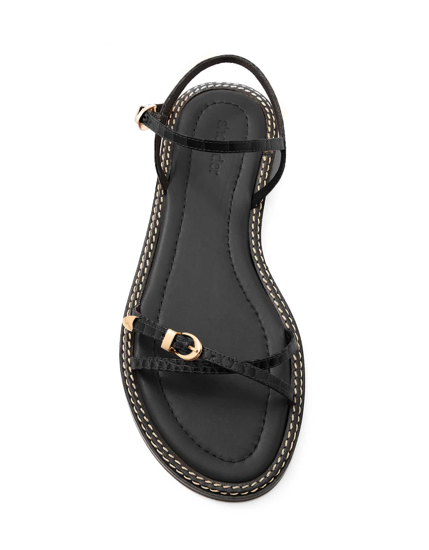 Sandália Rasteira Tiras Croco