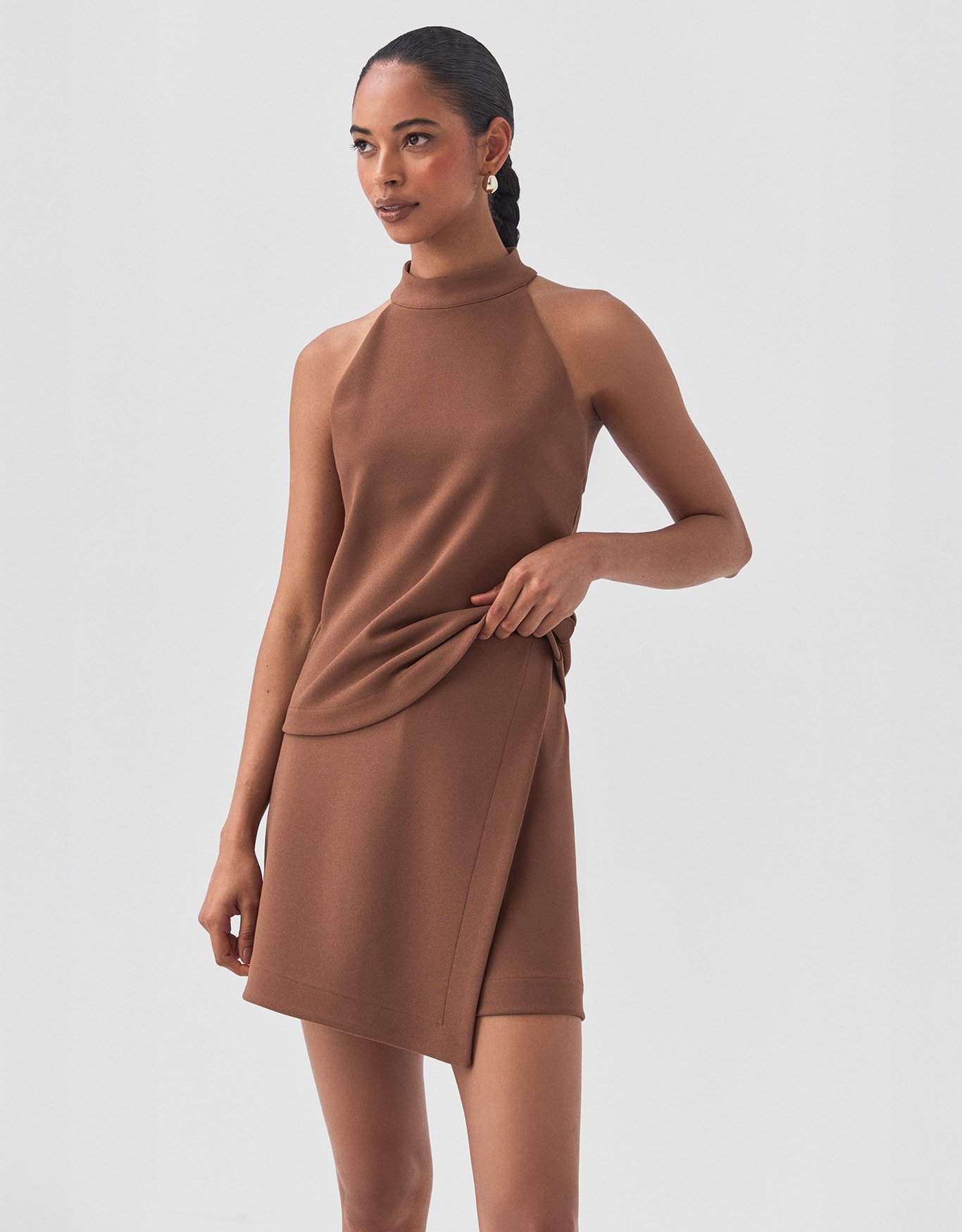 Short-Saia 360 Crepe Camel