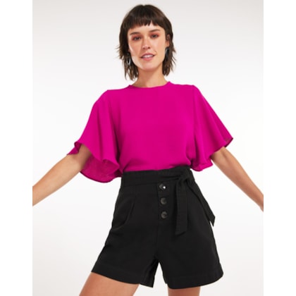 Shorts Botões Frontais e Faixa