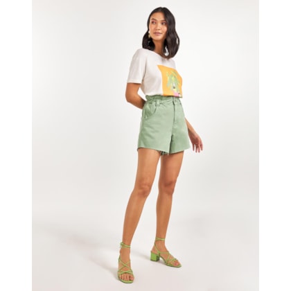 Shorts Color Com Elastico Na Cintura