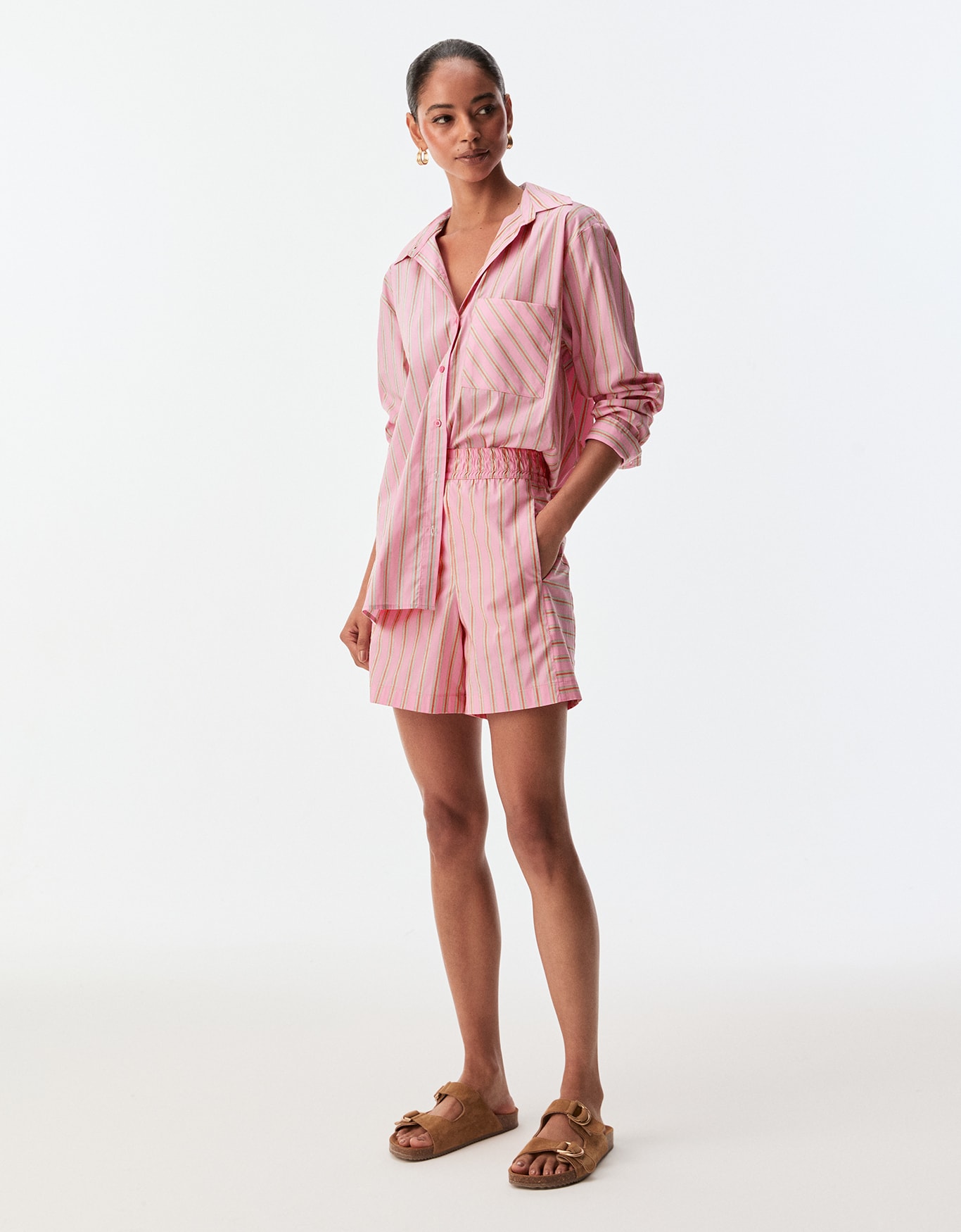 Shorts Fio Tinto Rosa