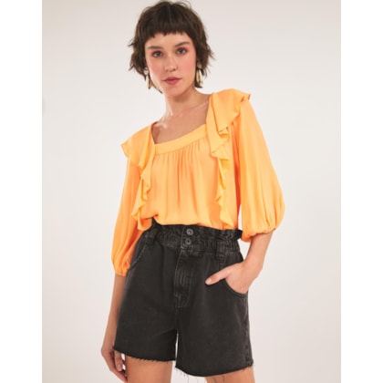 Shorts Jeans Black Elastico Na Cintura