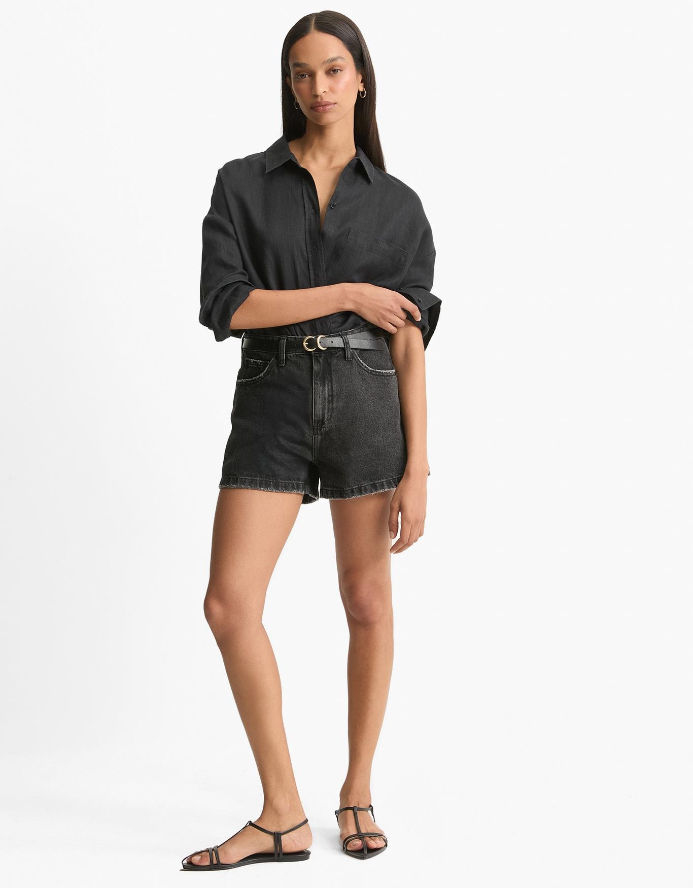 Shorts Jeans Black Five Pockets