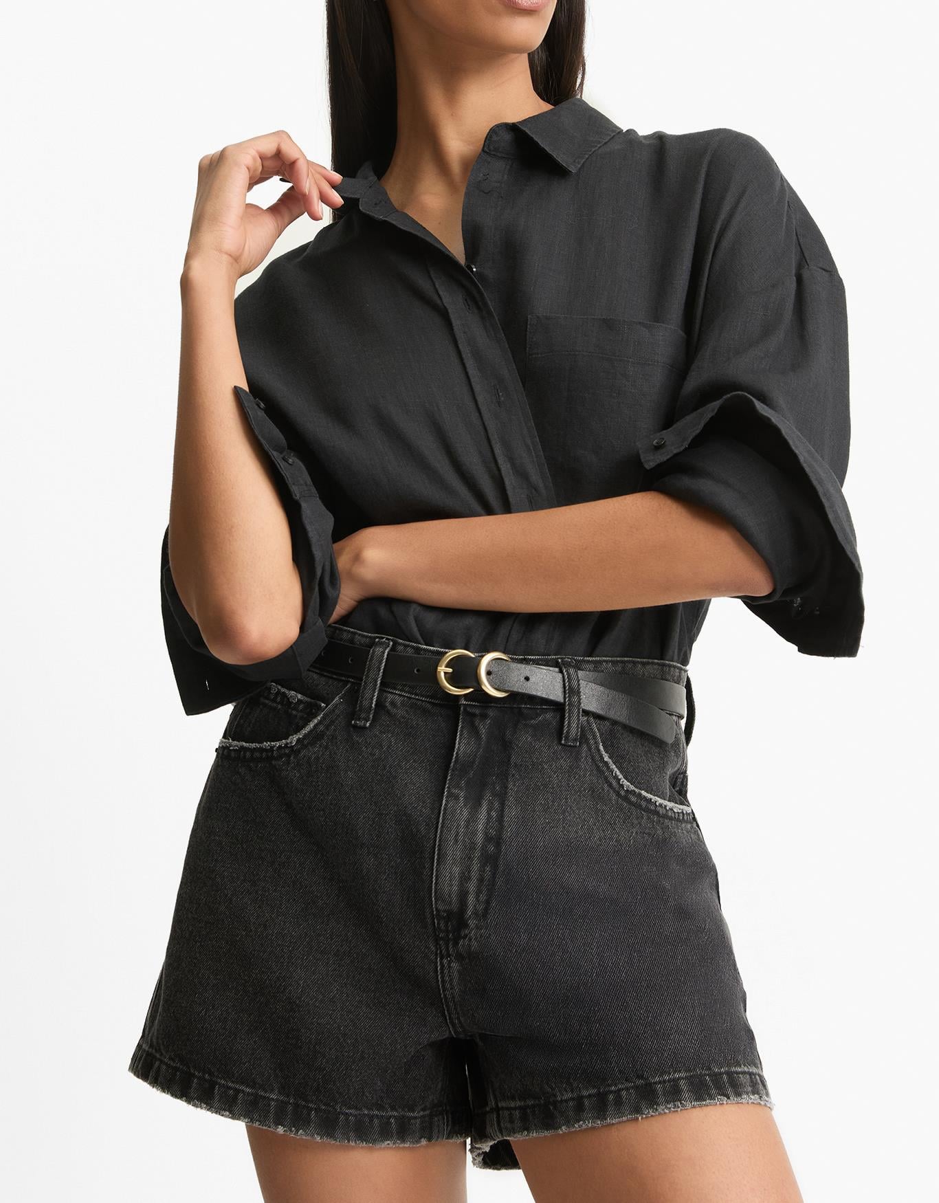 Shorts Jeans Black Five Pockets