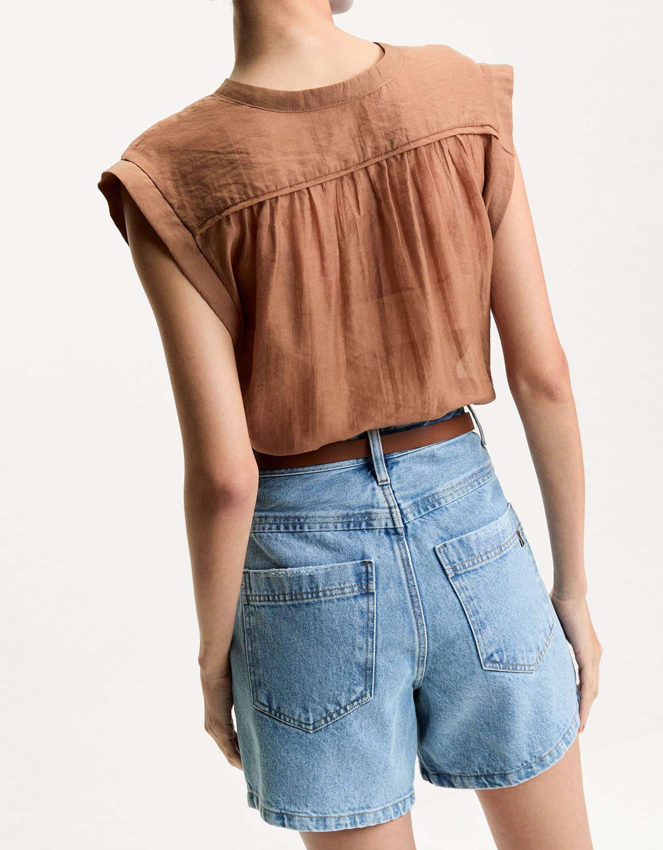 Shorts Jeans Cintura Média