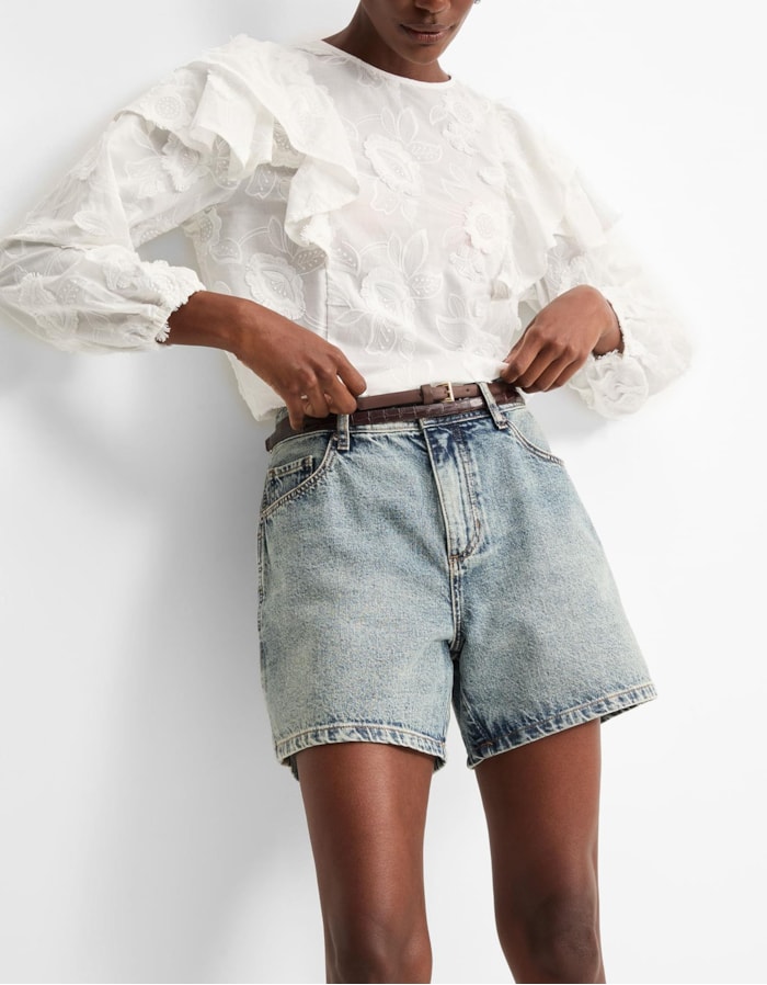 Shorts Jeans Meia Coxa