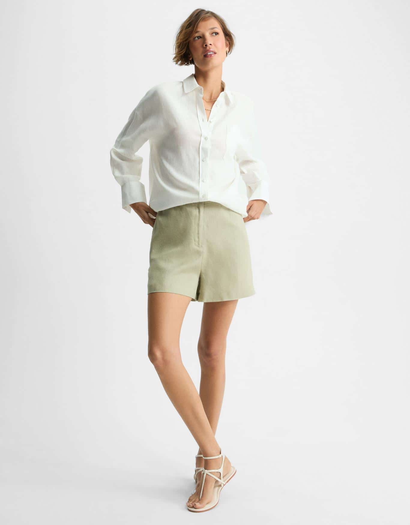 Shorts Linho Elastico Cós