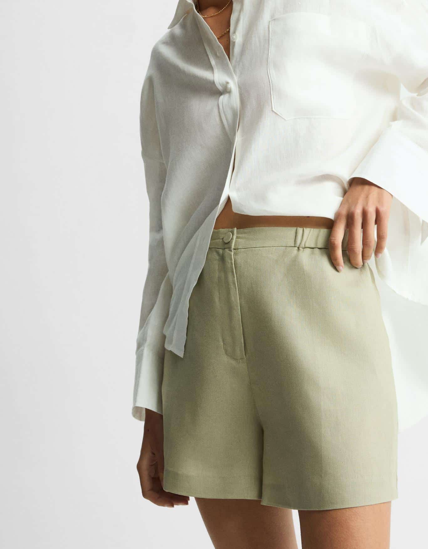 Shorts Linho Elastico Cós