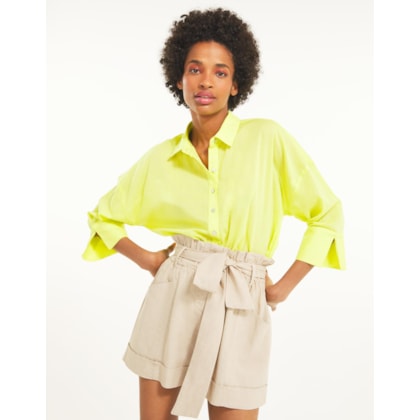 Shorts Linho Viscose Faixa