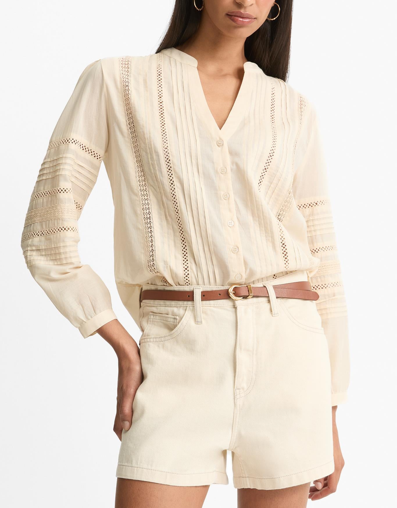 Shorts Natural Cintura Média