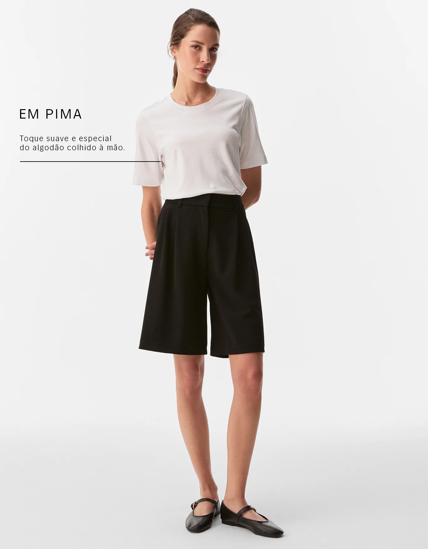 T-Shirt Algodão Pima Areia