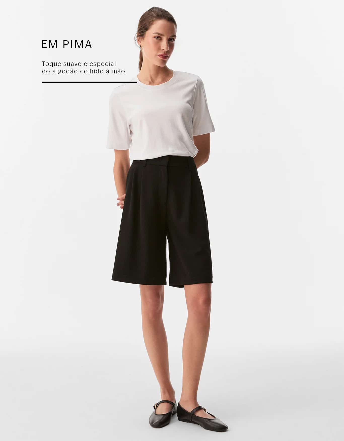 T-Shirt Algodão Pima Areia