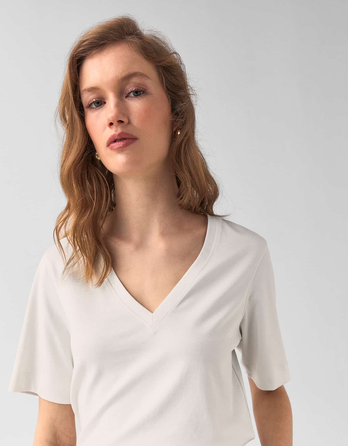 T-Shirt Algodão Pima Decote V