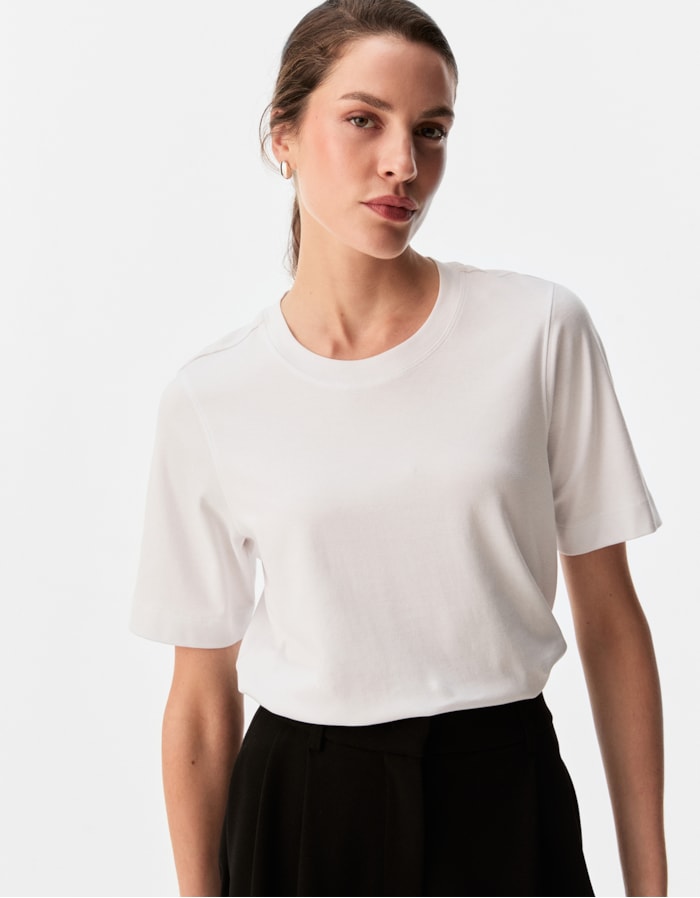 Shoulder — T-Shirt Algodão Pima Off-White