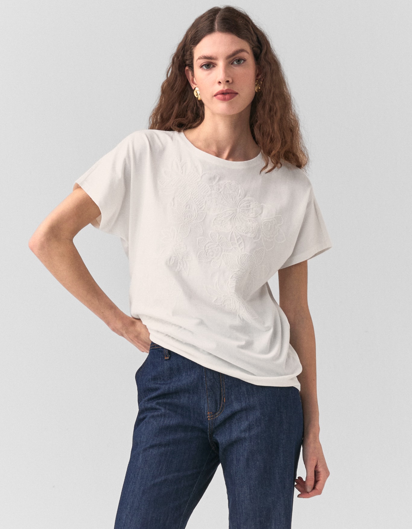 T-Shirt Bordado Floral