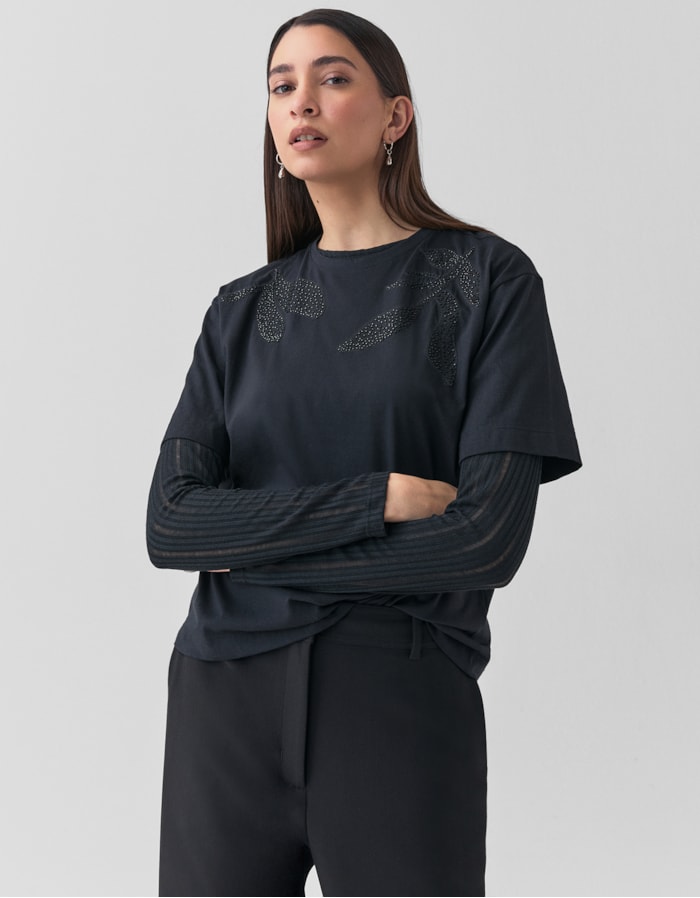 Shoulder — T-Shirt Bordado Miçanga