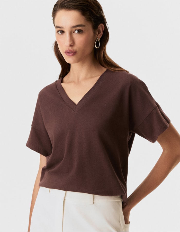 Shoulder — T-Shirt Boxy Decote V