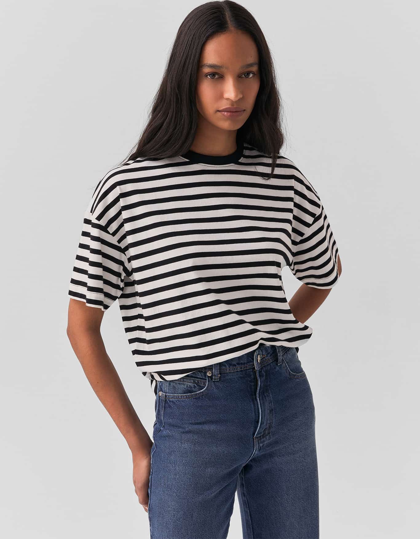 T-Shirt Boxy Listrada