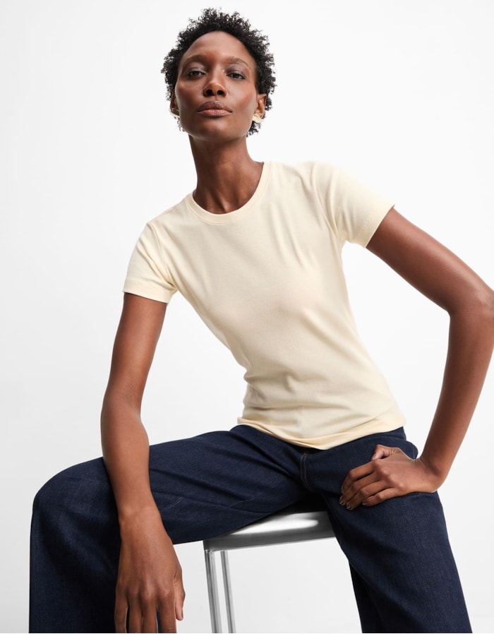 Shoulder — T-Shirt Canelada Algodão Areia