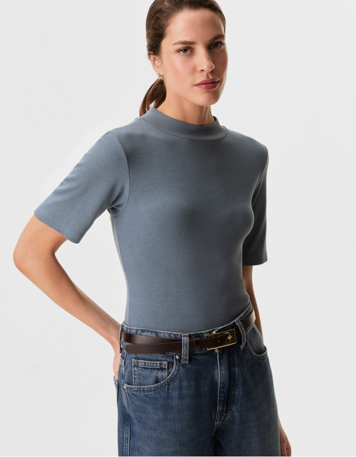 Shoulder — T-Shirt Canelada Gola Alta