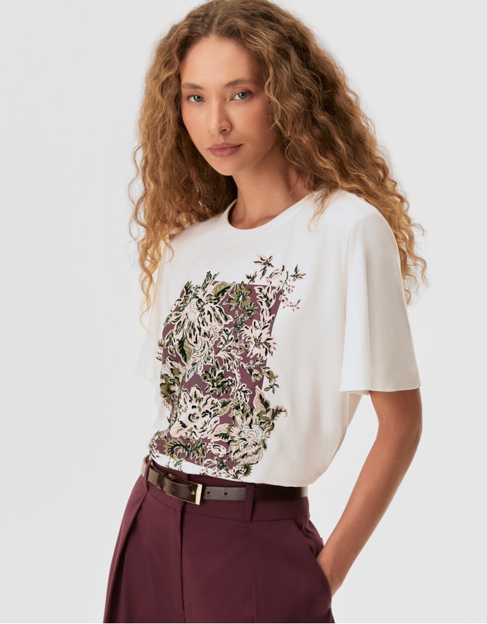 Shoulder — T-Shirt Cartaz Floral Floco