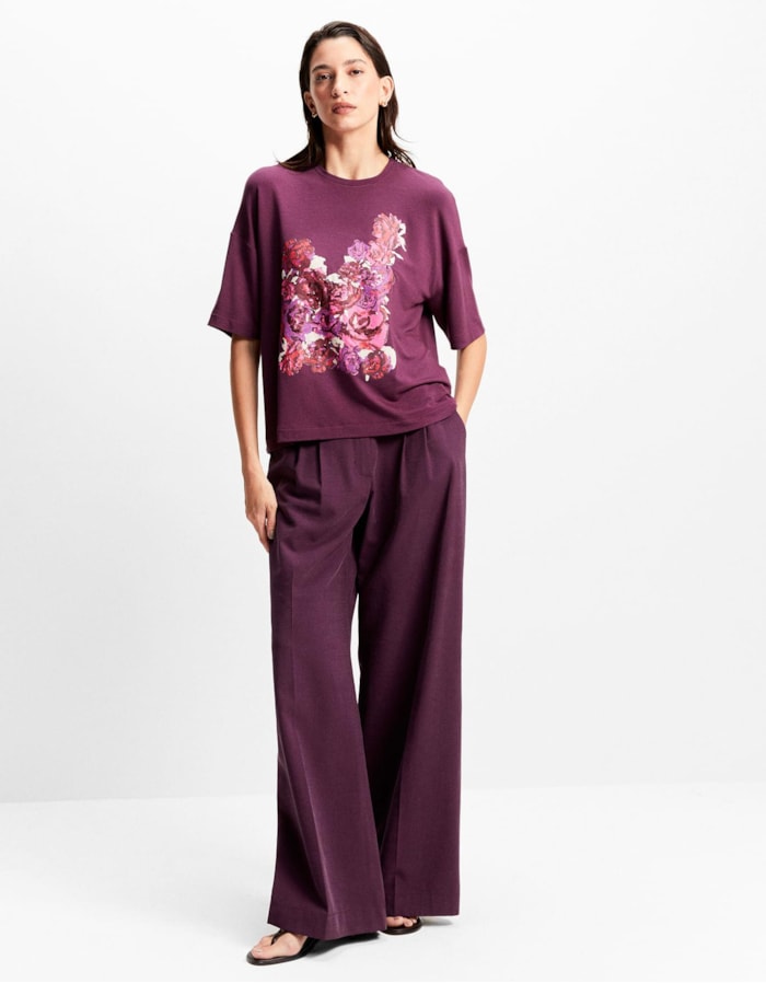 T-Shirt Cartaz Floral Paetê