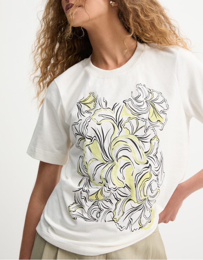 Shoulder — T-Shirt Cartaz Tropical Bordado