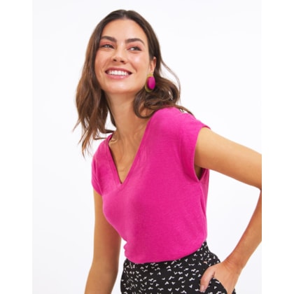 T-Shirt Decote v Sem Manga